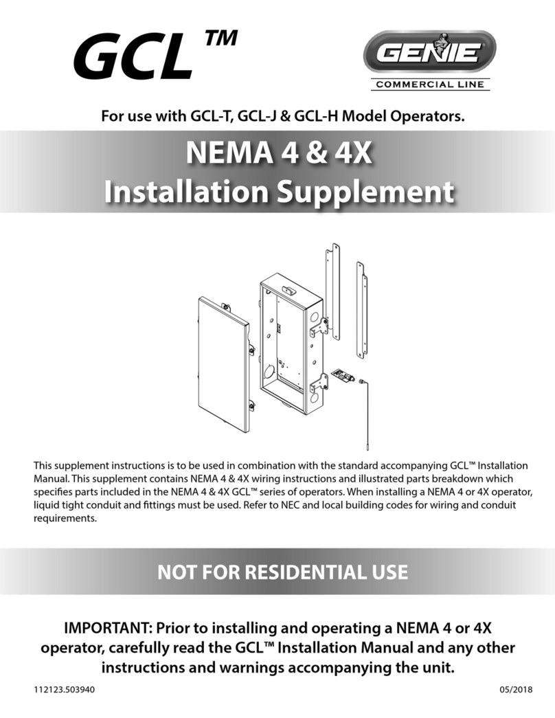 Genie GCL NEMA 4 Owner's manual
