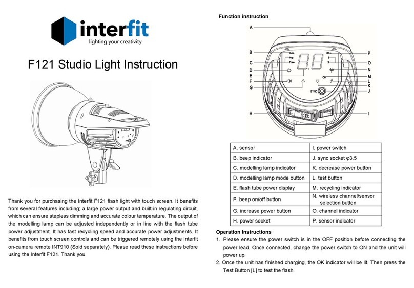 Interfit F121 200WS operating instructions