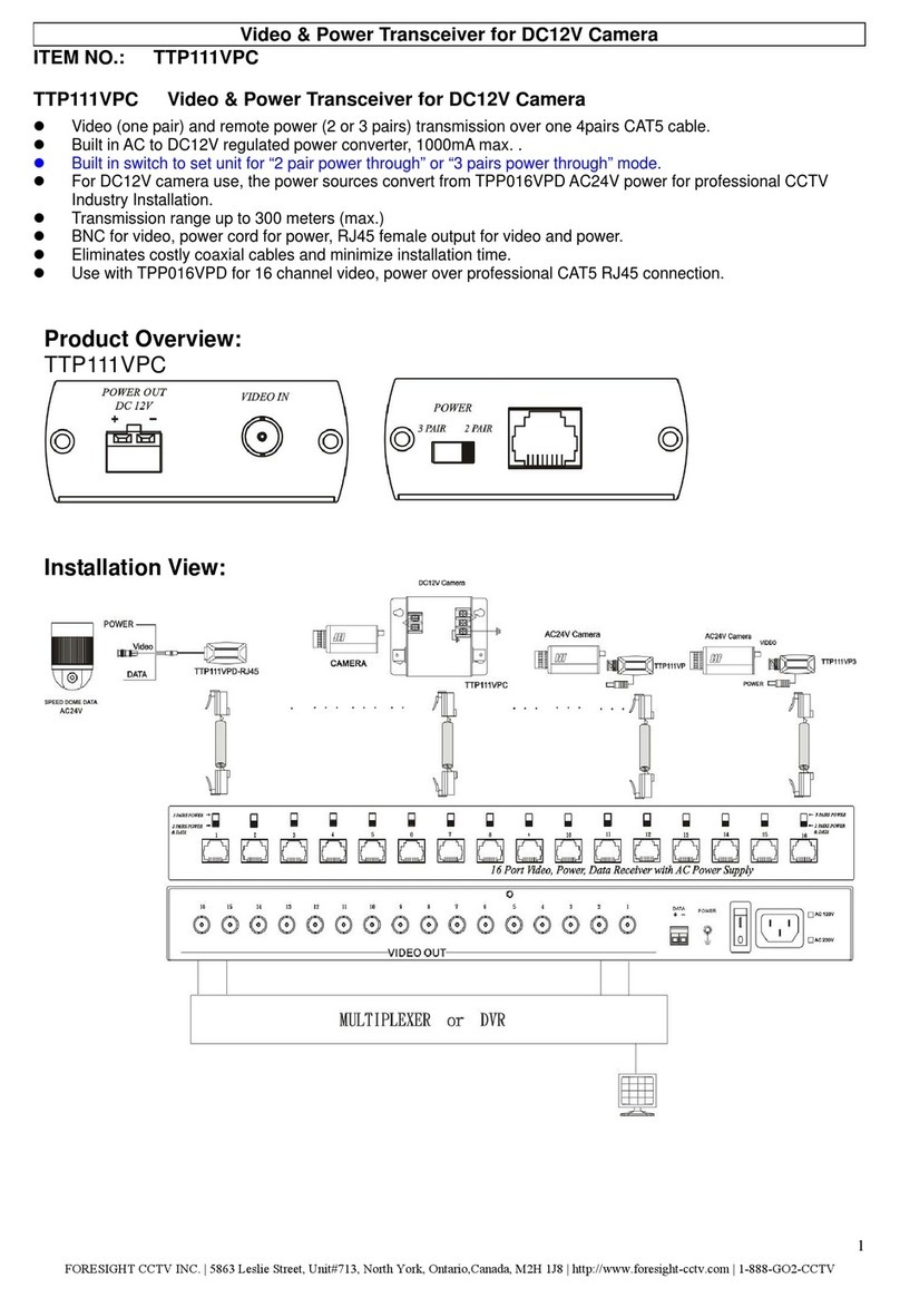 Foresight CCTV TTP111VPC manual