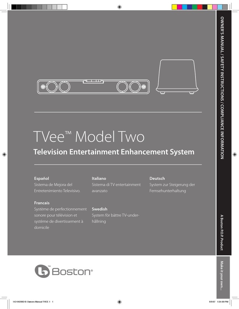 Boston Acoustics TVee Model Two owner's manual
