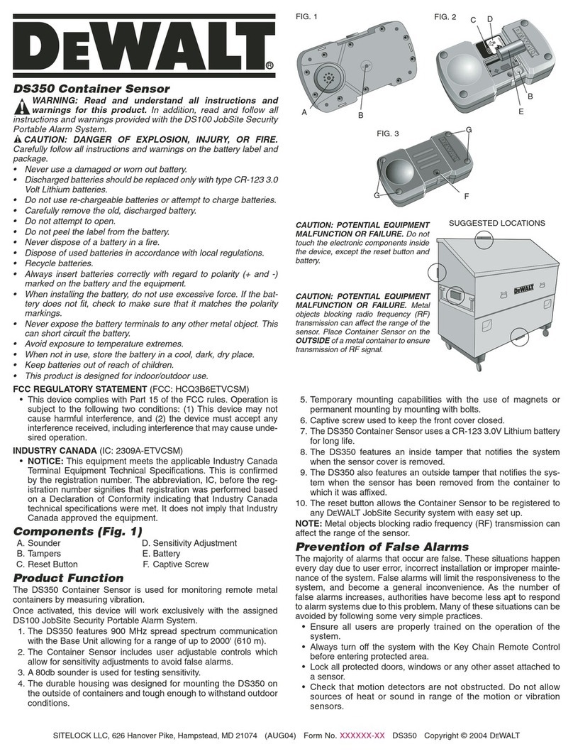 DeWalt DS350 User manual