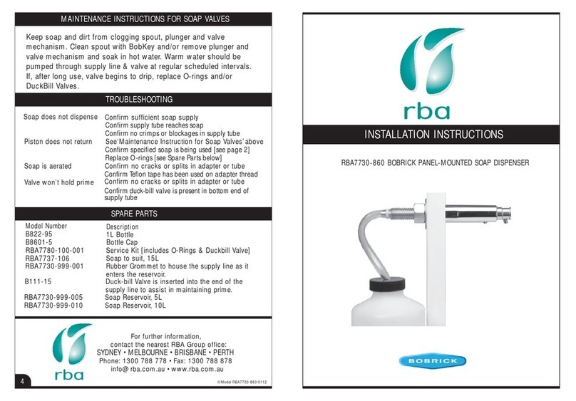 Bobrick RBA7730-860 User manual