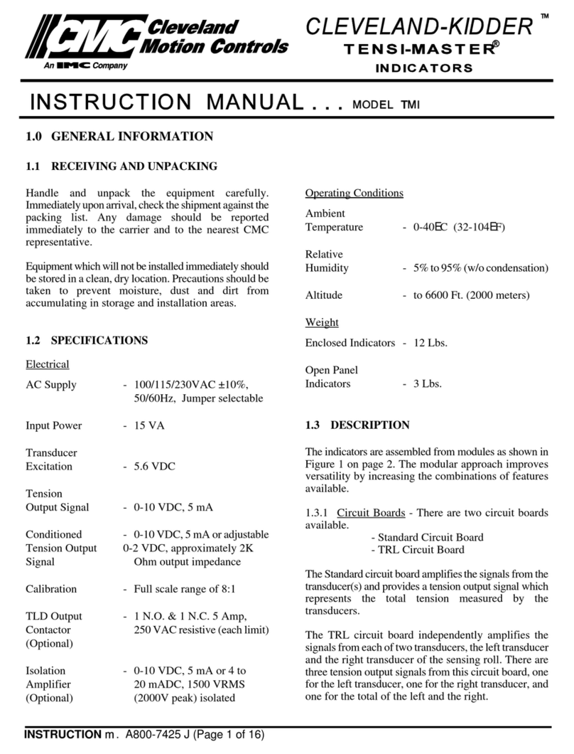 Cleveland Motion Controls Cleveland-Kidder TMI User manual