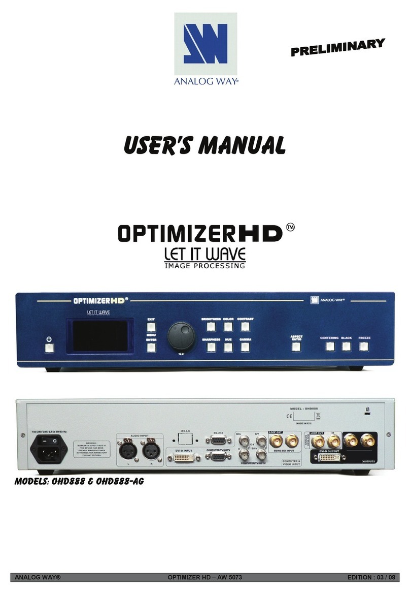 Analog way Optimizer HD OHD888-AG user manual Analog way Optimizer HD OHD888-AG user manual
