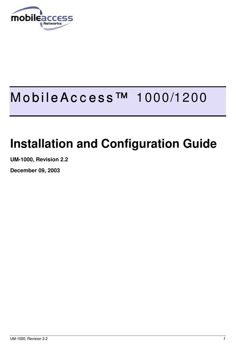 MobileAccess 1000 System Installation and configuration guide MobileAccess 1000 System Installation and configuration guide