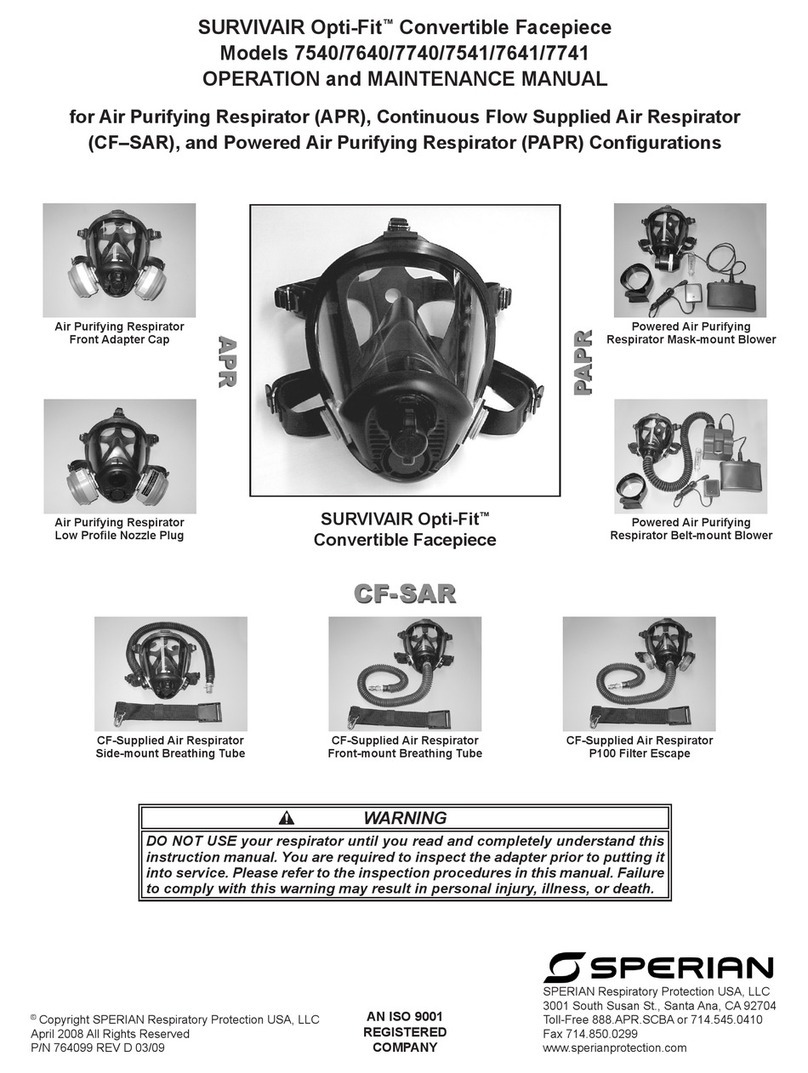 Sperian SURVIVAIR Opti-Fit 7540 Operation and maintenance manual Sperian SURVIVAIR Opti-Fit 7540 Operation and maintenance manual