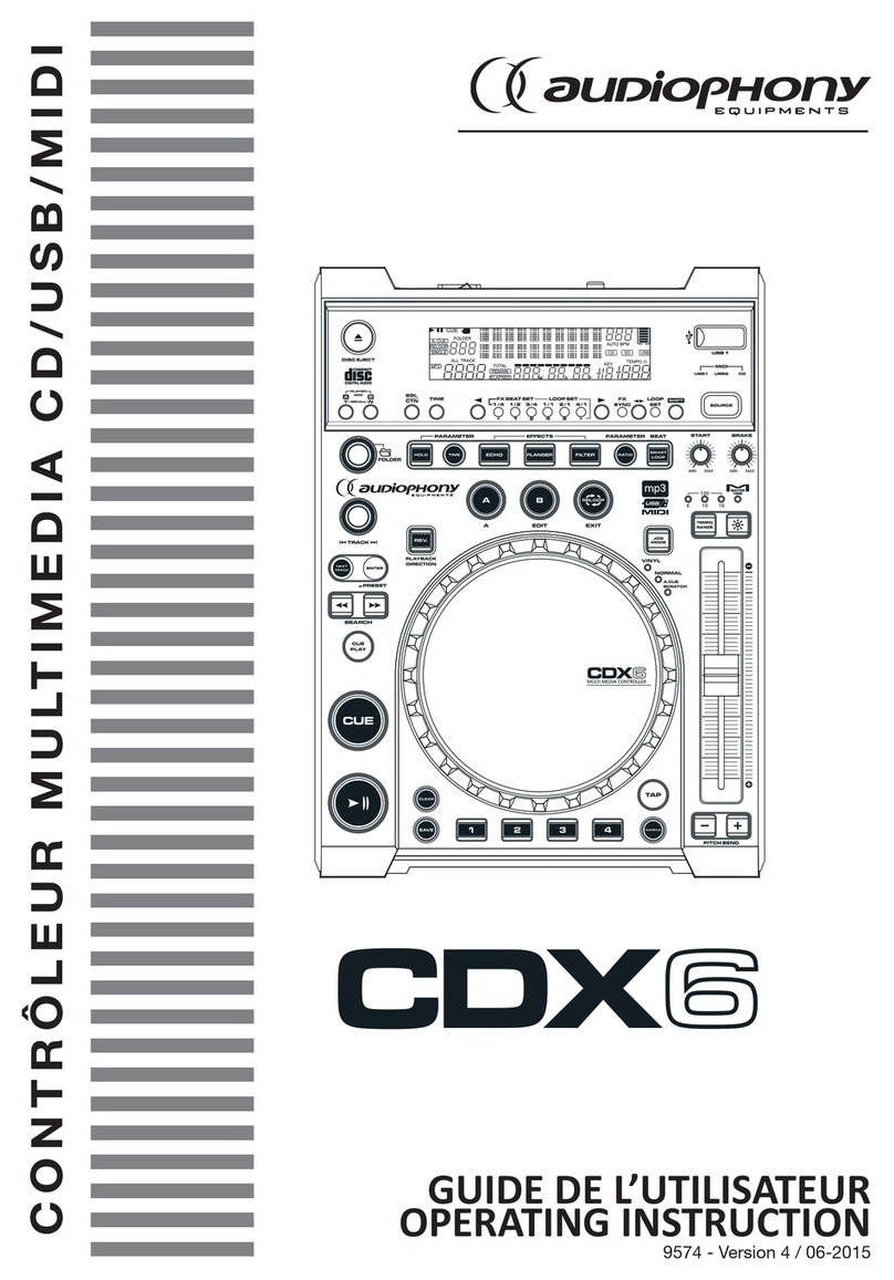 audiophony CDX6 operating instructions