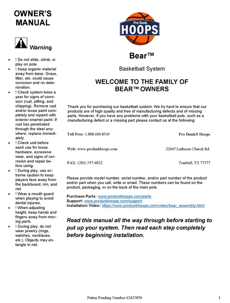 Pro Dunk Hoops Bear owner's manual