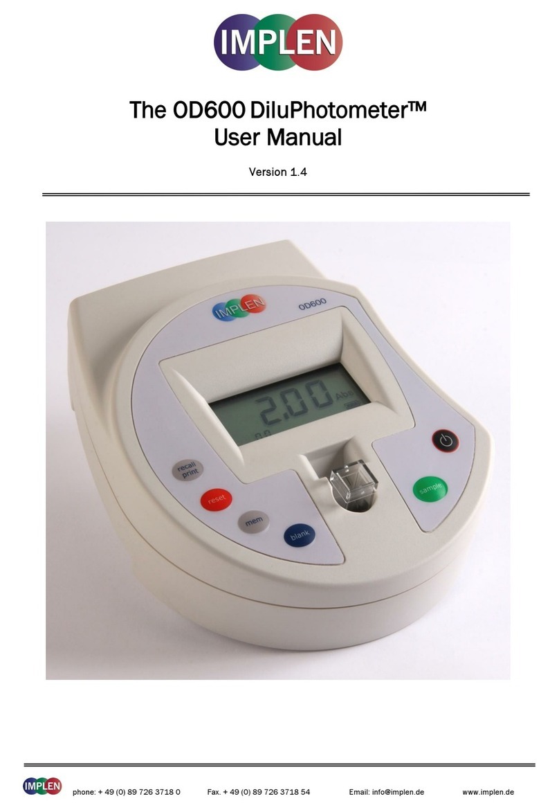 Implen OD600 DiluPhotometer user manual