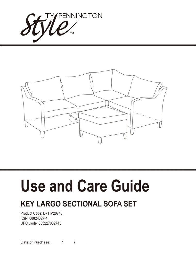 Ty Pennington Style KEY LARGO SECTIONAL SOFA SET Use and care guide Ty Pennington Style KEY LARGO SECTIONAL SOFA SET Use and care guide