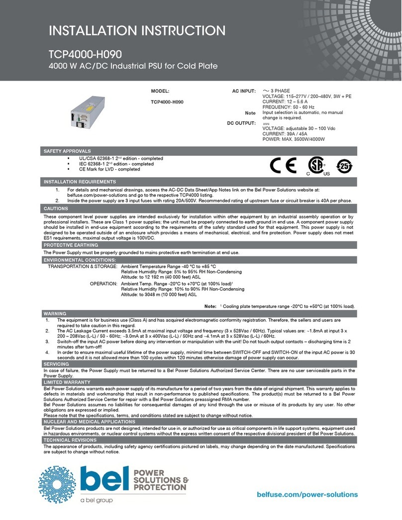 BEL TCP4000-H090 Installation instruction