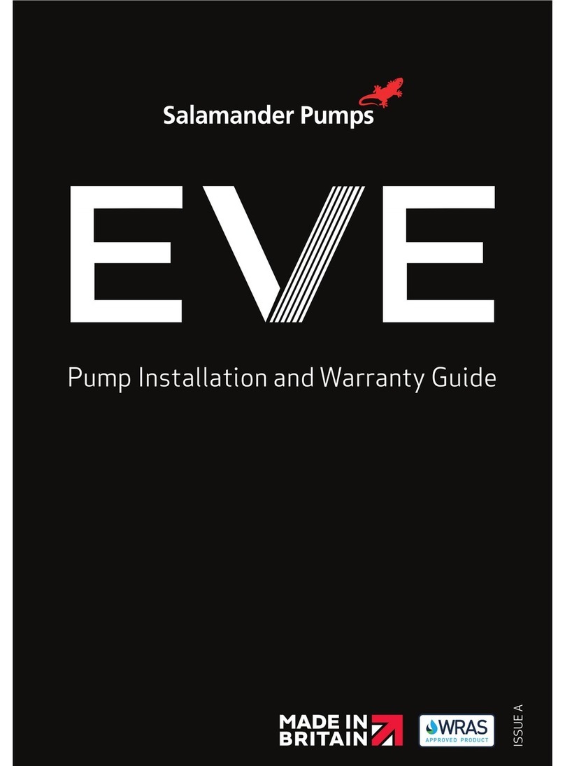 Salamander Pumps EVE Installation and warranty guide