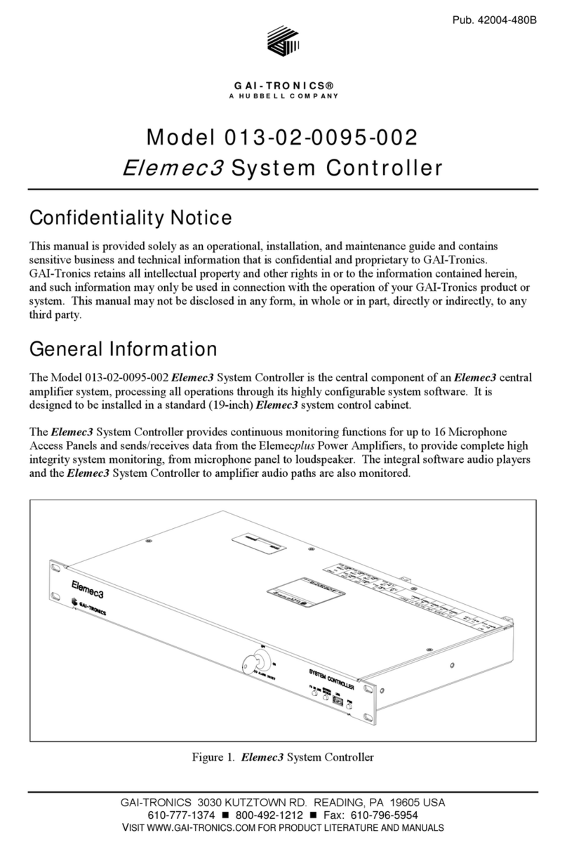 GAI-Tronics Elemec3 013-02-0095-002 manual