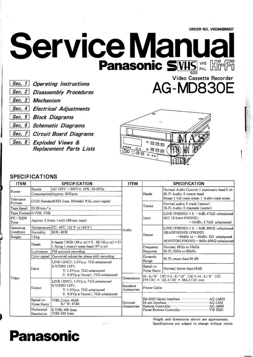 Panasonic AG-MD830E User manual