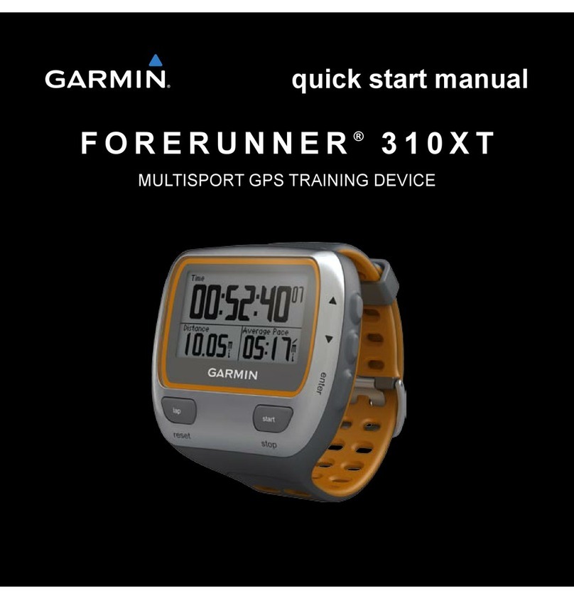 Garmin Forerunner 310XT - Running GPS Receiver Quick start manual