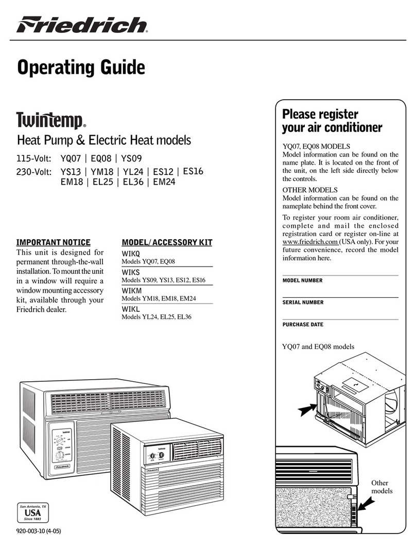 Friedrich Twintemp YQ07 operating guide