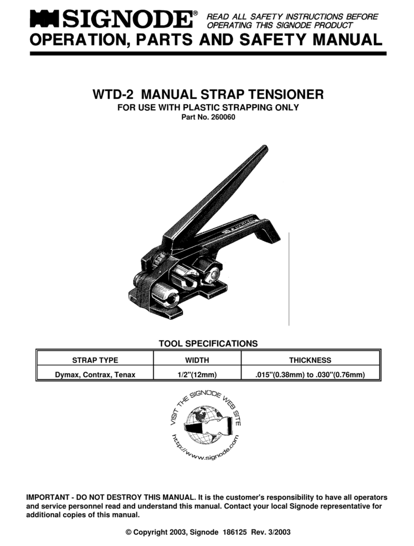 Signode WTD-2 Use and care manual