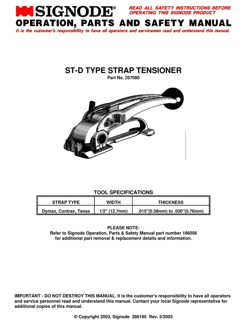 Signode 257080 Use and care manual