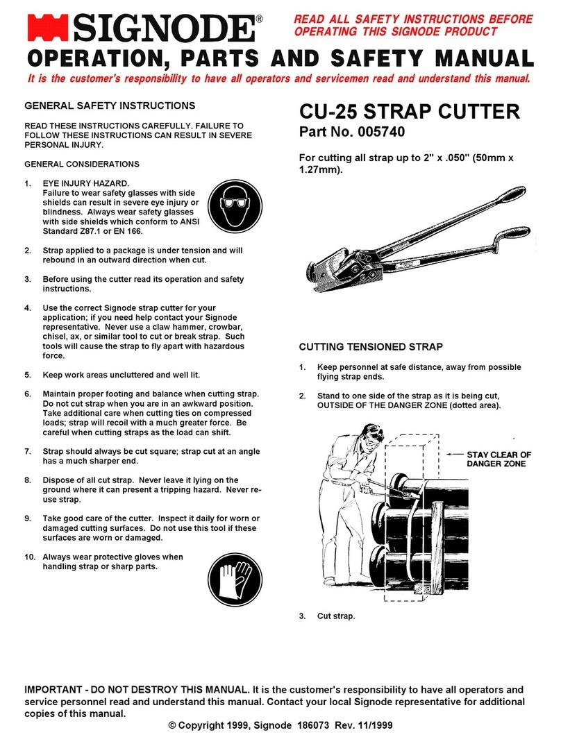 Signode CU-25 Operation, Safety and parts manual