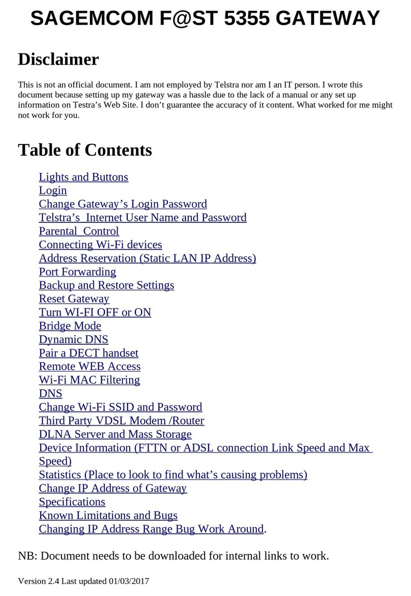SAGEMCOM F@ST 5355 User manual SAGEMCOM F@ST 5355 User manual