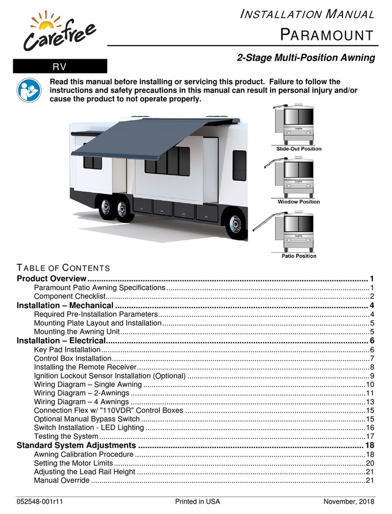 Carefree PARAMOUNT installation manual