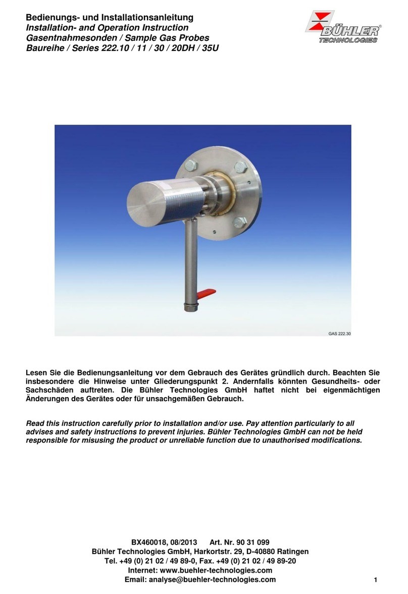 Buhler 222.10 Series Installation and operation instruction