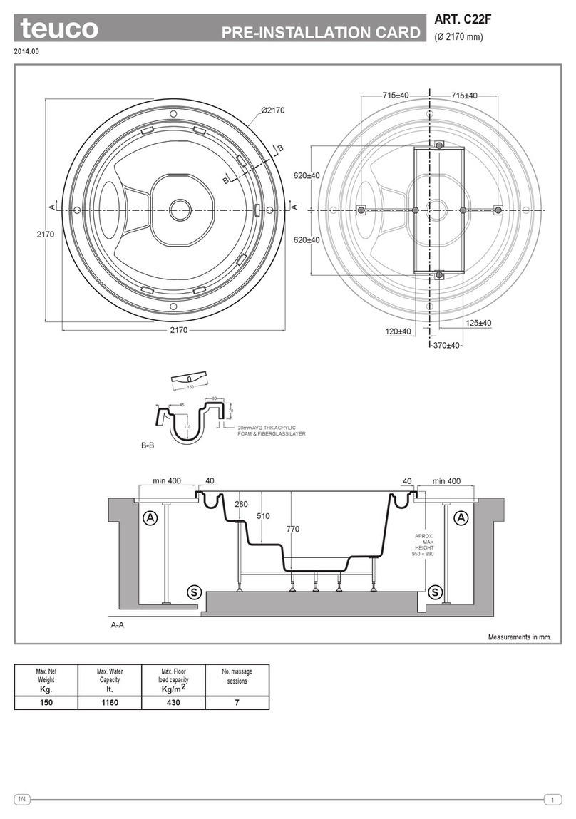 Teuco C22F PRE-INSTALLATION CARD