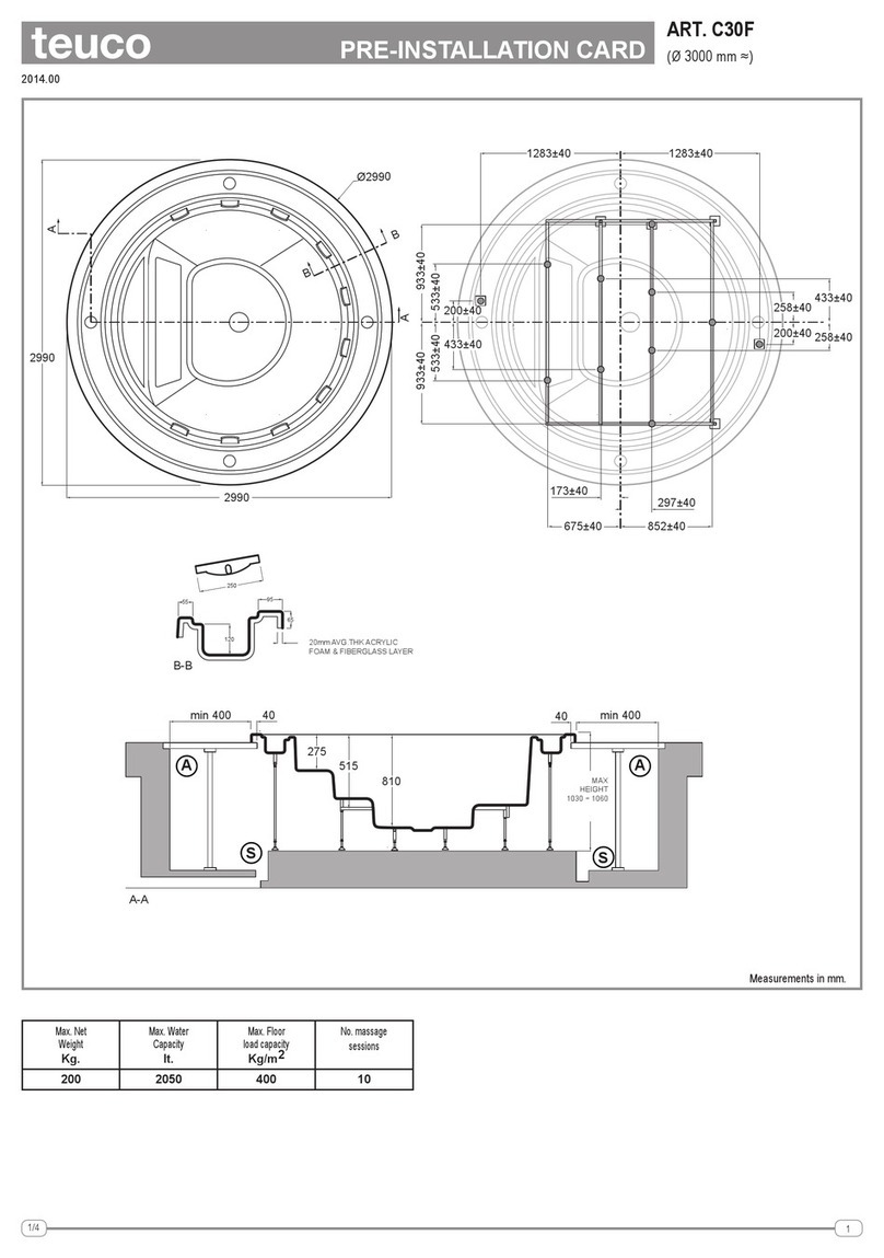 Teuco C30F PRE-INSTALLATION CARD