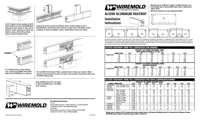 Wiremold AL5200 installation instructions