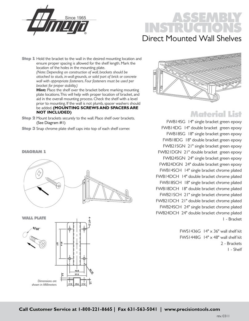 Omega Direct Mounted Wall Shelf User manual Omega Direct Mounted Wall Shelf User manual
