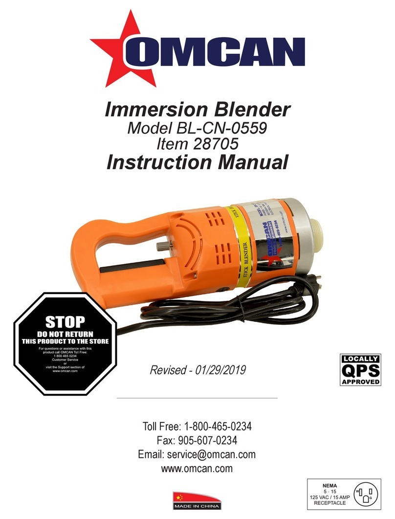 Omcan BL-CN-0559 instruction manual