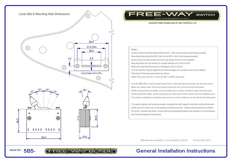 FREEWAY 5B5-01 installation instructions FREEWAY 5B5-01 installation instructions