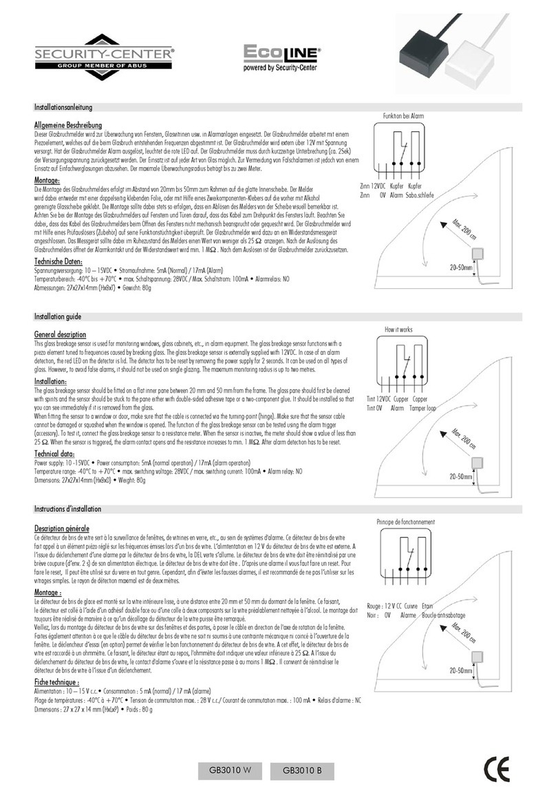 Security-Center Ecoline GB3010 W installation guide