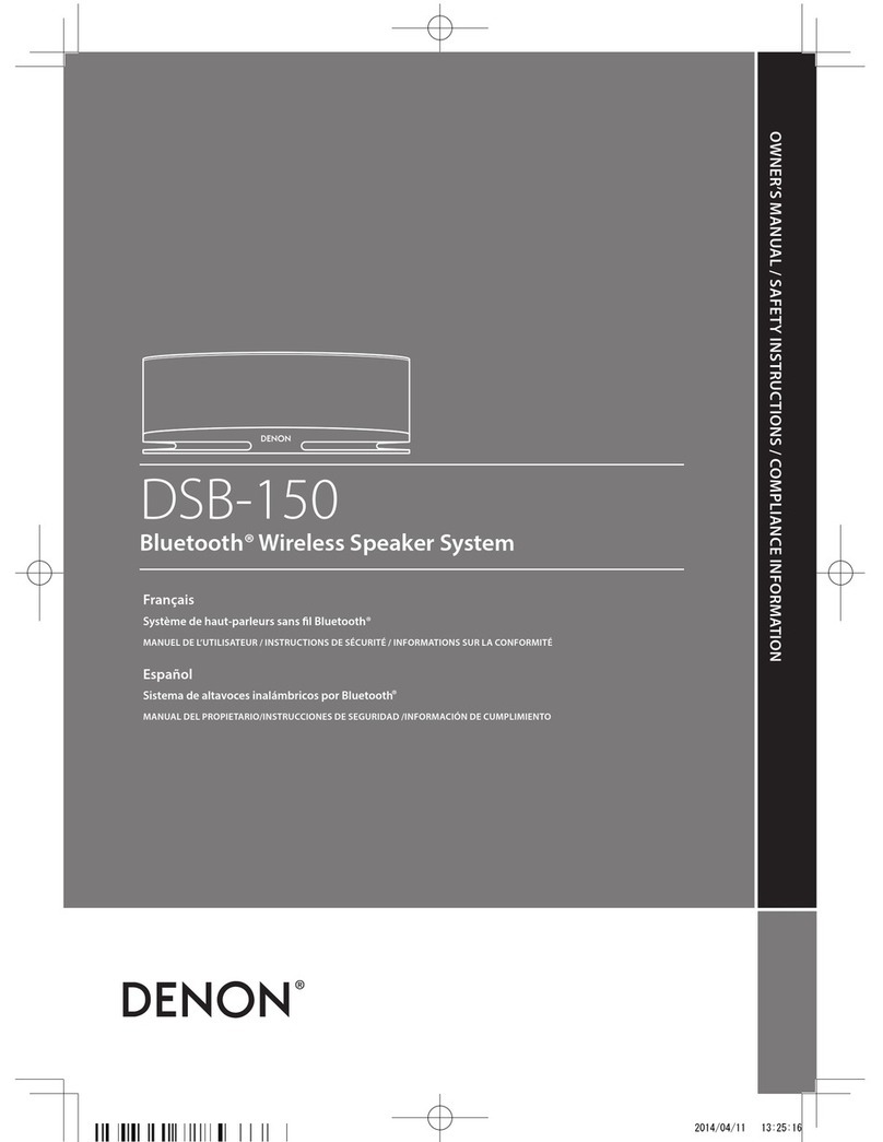 Denon DSB-150 Owner's manual/safety instructions/compliance information