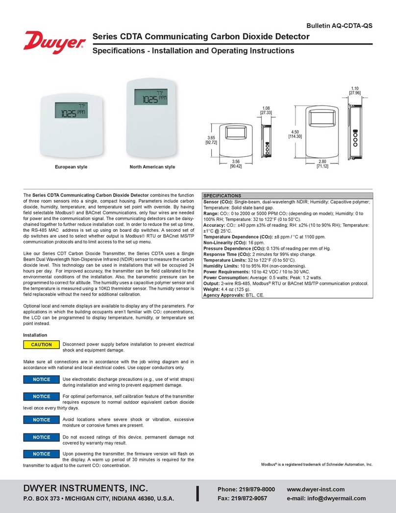 Dwyer Instruments CDTA-2E000 Installation and operating instructions
