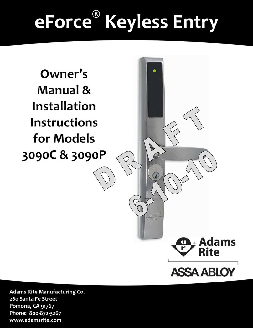 Assa Abloy Adams Rite eForce 3090C Owner's Manual & Installation Instructions