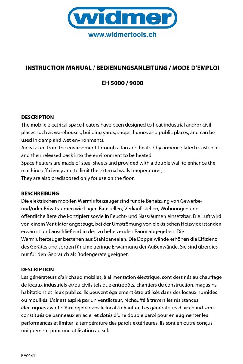 widmer EH 9000 instruction manual