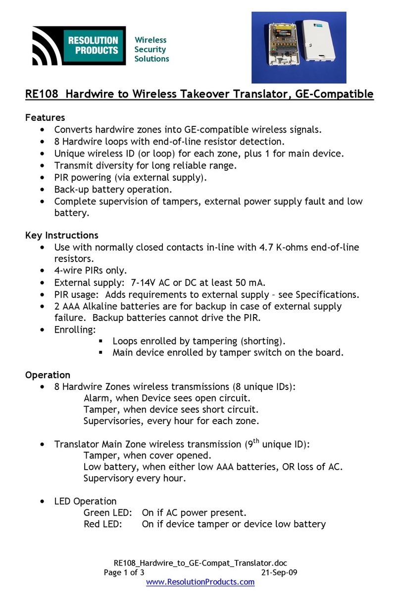 Resolution RE108 user manual