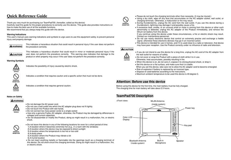 Fujitsu TeamPad700 User manual