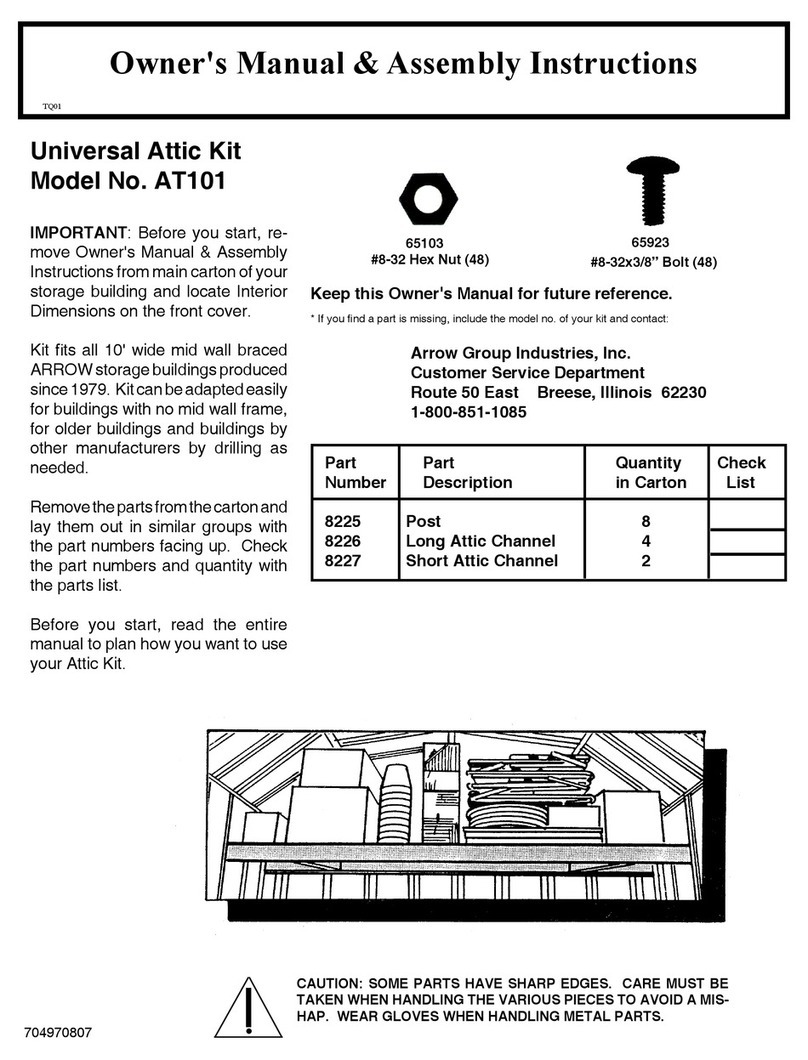 Arrow Storage Products AT101 Owner's manual & assembly instructions