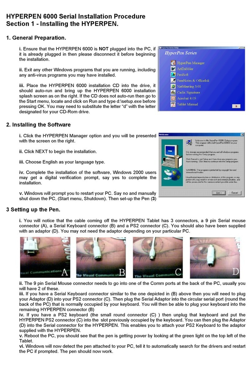 AIPTEK HyperPen 6000 Series Installation procedures