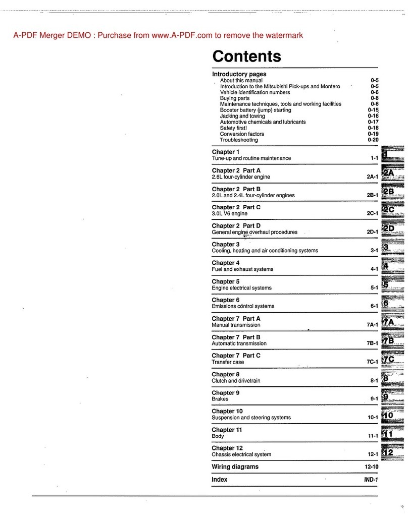 Mitsubishi Pick-Up 1987 User manual