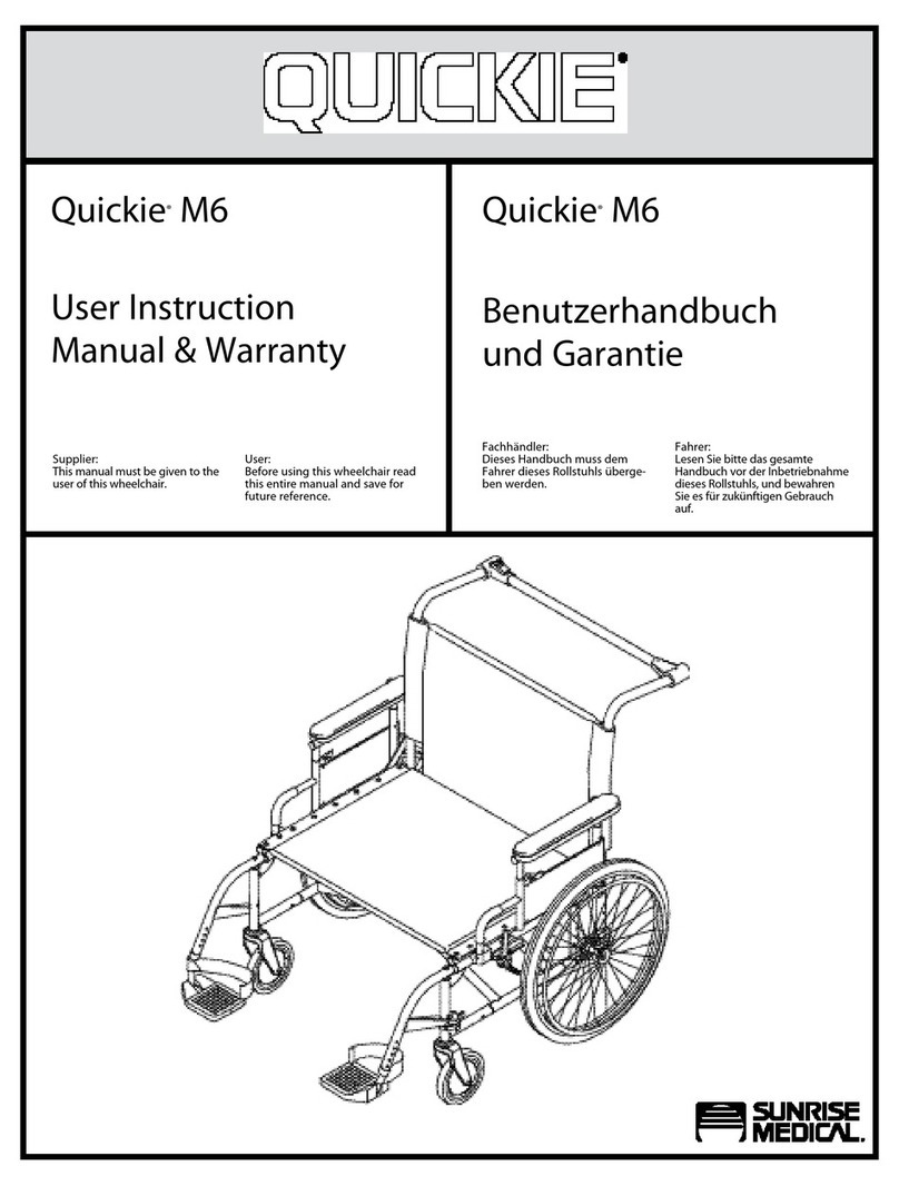 Sunrise Medical Quickie M6 User instruction manual & warranty