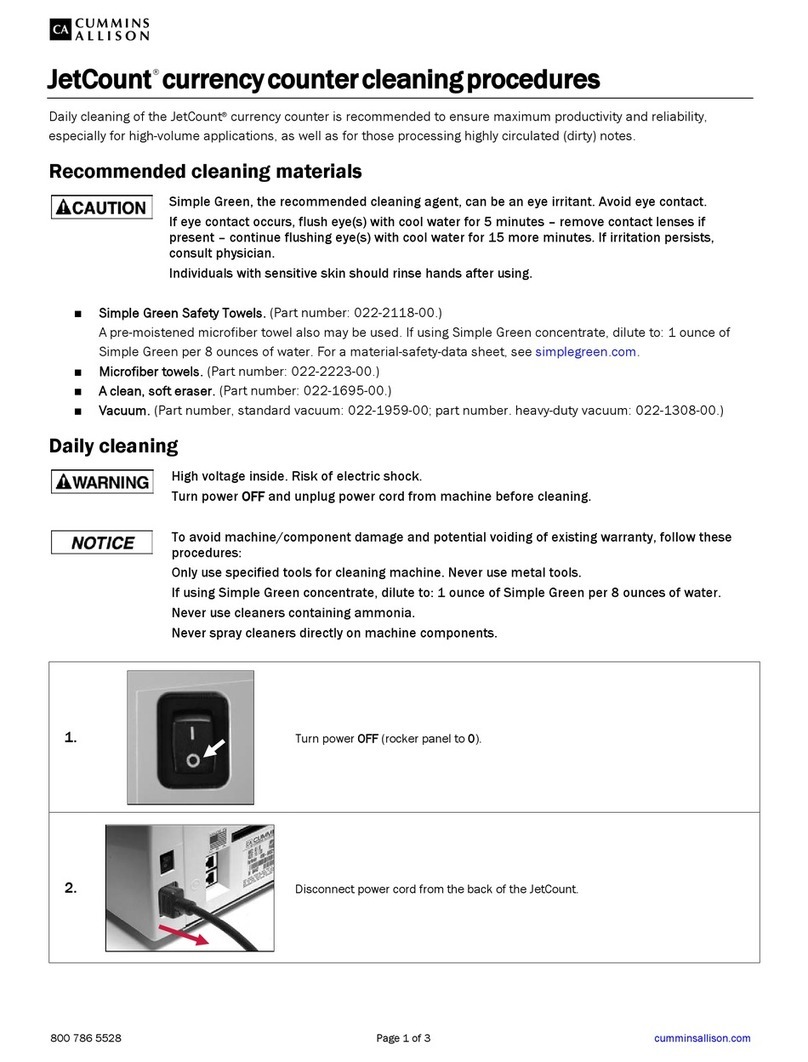 CUMMINS ALLISON JetCount Series Manual