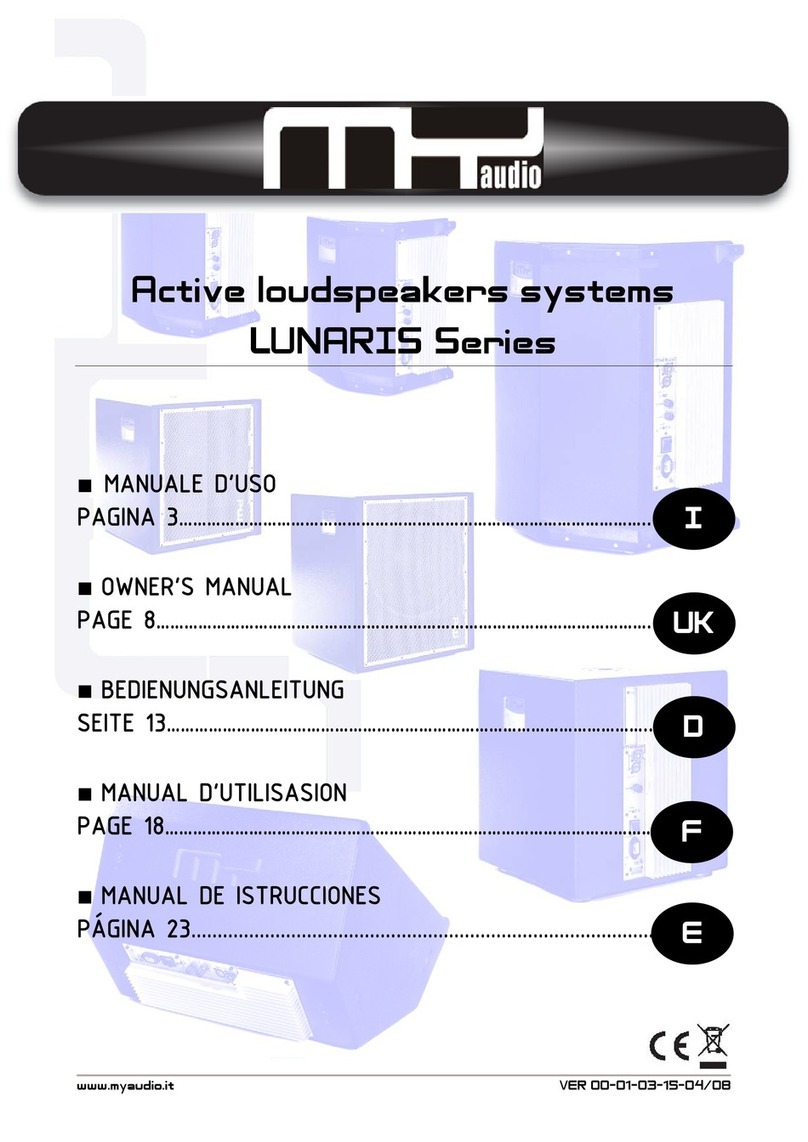 My Audio LUNARIS Active series owner's manual My Audio LUNARIS Active series owner's manual