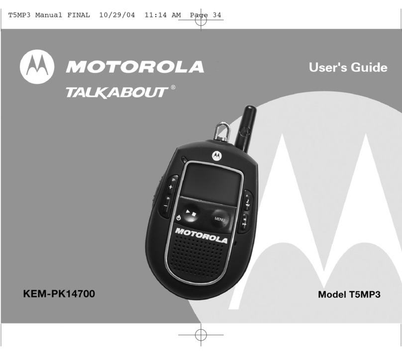 Motorola Talkabout T5MP3 User manual