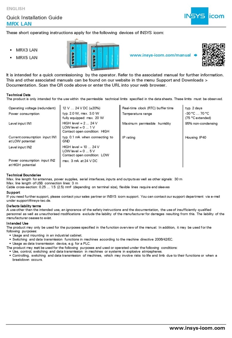 insys icom MRX3 LAN Quick installation guide