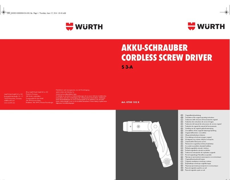 wurth S 3-A Translation of the original operating instructions