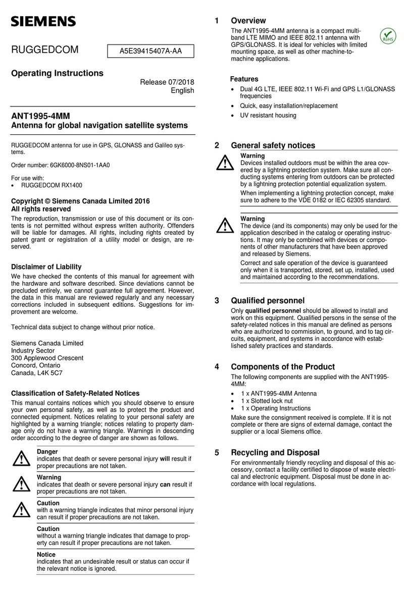 Siemens RUGGEDCOM ANT1995-4MM User manual Siemens RUGGEDCOM ANT1995-4MM User manual