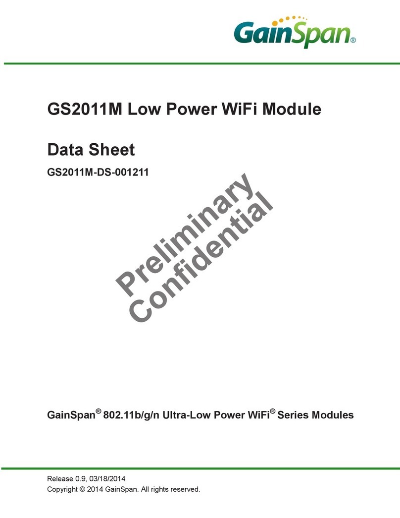 GainSpan GS2011M datasheet
